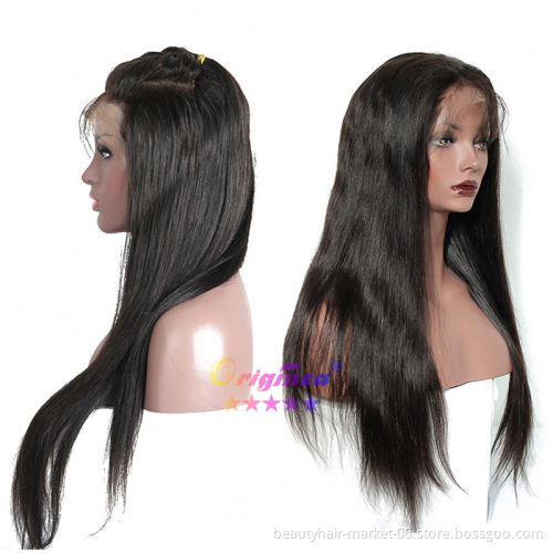 Natural Korean Double Drawn Raw Indian Virgin Cuticle Aligned Hair Extension Wig For Black Women Human Hair 360 Lace Front Wig